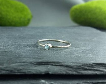 itsy bitsy ring, tiny silver ring, stack rings, solitaire ring, solitaire zirconium, women solitaire ring, 925 silver solitaire, thin ring