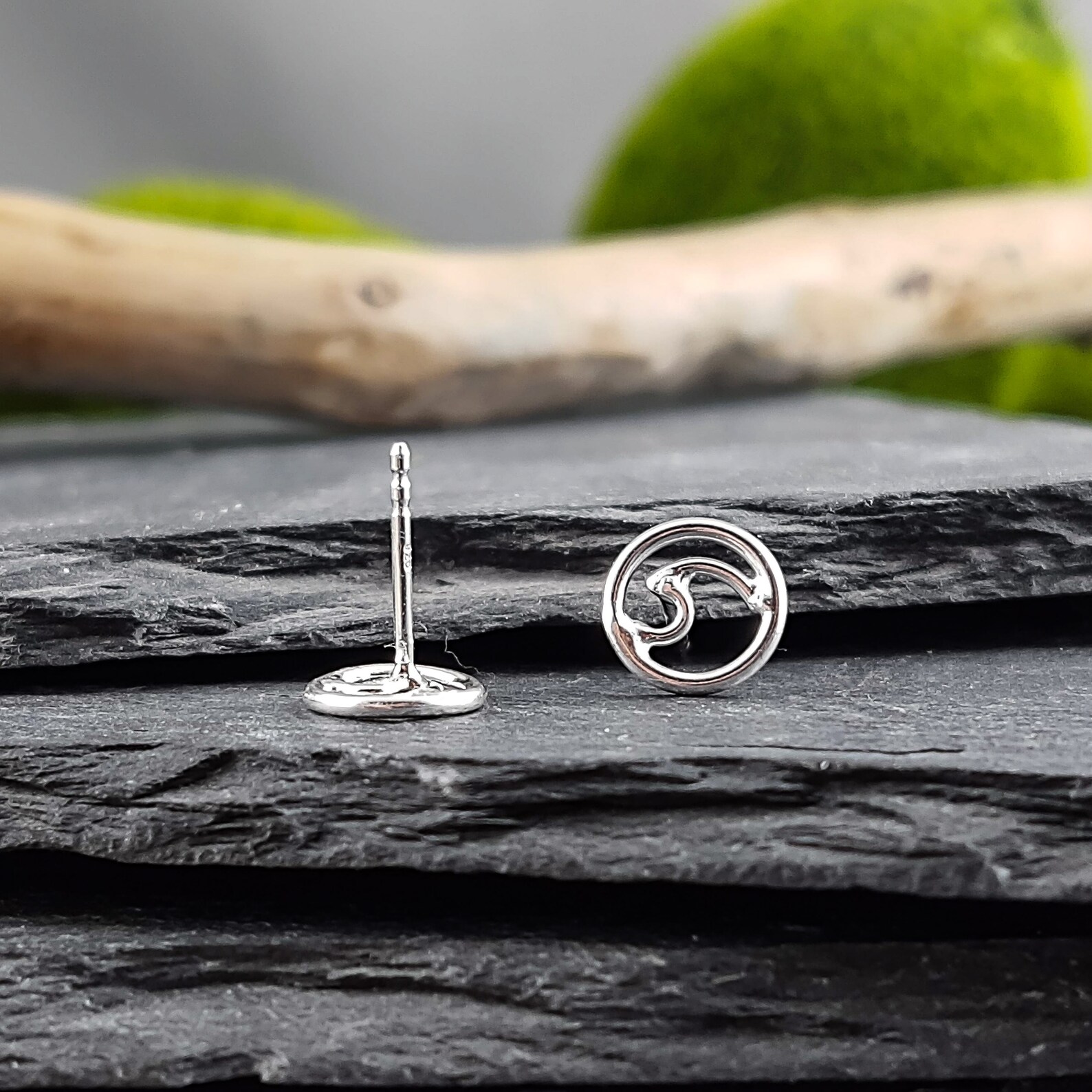 Tiny Surf Studs Tsunami Jewelry Wave Earrings Silver Diving Etsy