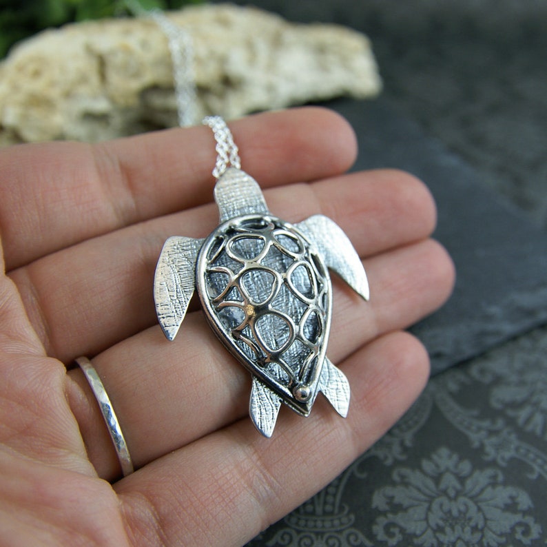 Silver Turtle Pendant Silver Turtle Necklace Totem Jewelry Etsy UK