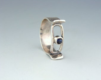 Lab Blue Saphire and Sterling Silver Ring