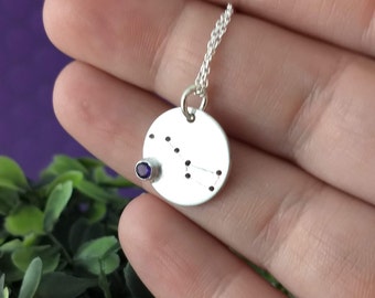 Zilveren sterrenbeeld hanger, zilveren sterrenbeeld ketting, grote beer ketting, grote beer sterrenbeeld, dierenriem sterrenbeelden
