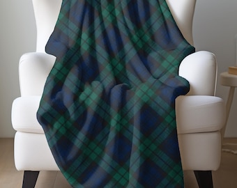 Hunting Tartan Blanket, Personalized Plaid Blanket, Christmas Home Decor