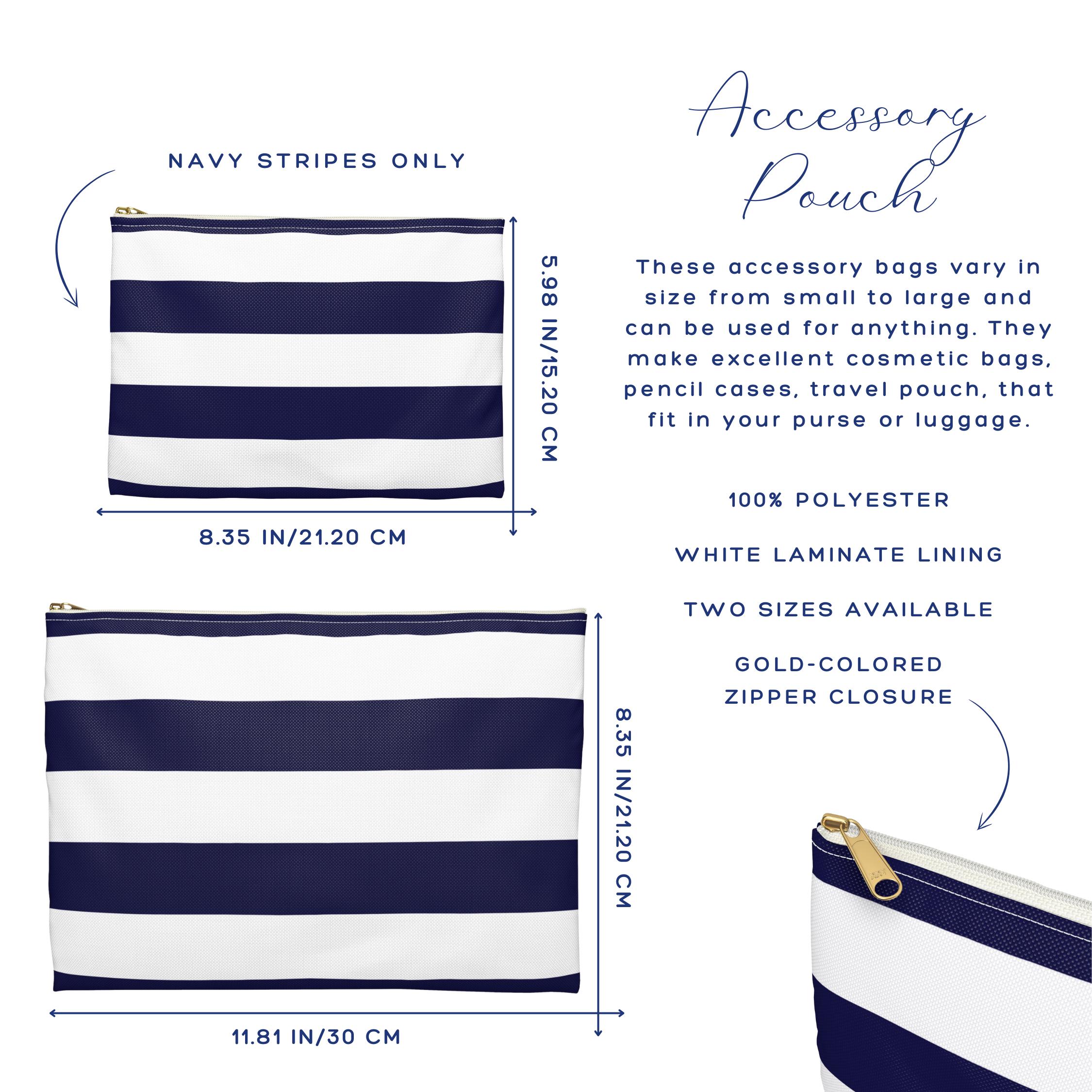Inis Blue Striped Cosmetic Bag – Real Irish Initials INC Navy and White Striped Cosmetic Bag Set main image 1