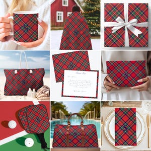 Royal Stewart Tartan Gift Wrap, Plaid Wrapping Paper, Christmas Decor image 6