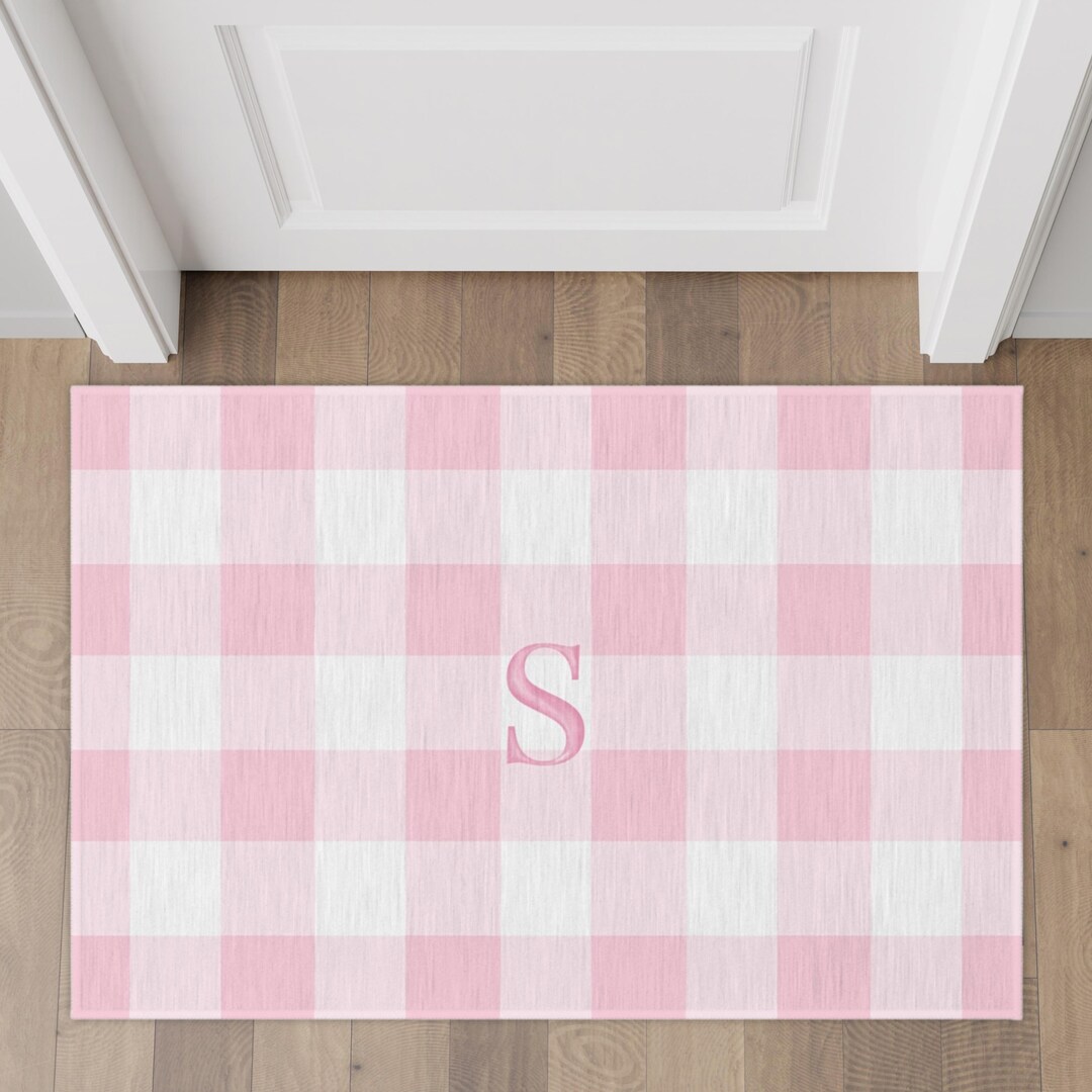 Take A Look About Pink Gingham Rug