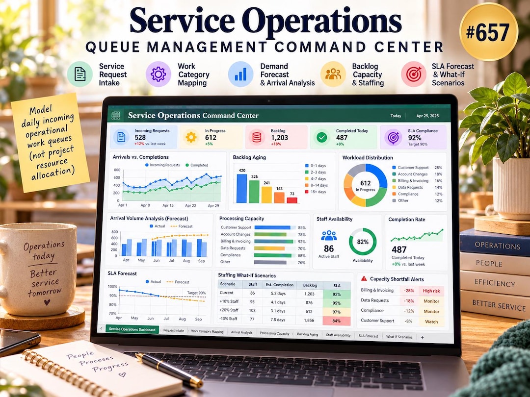 Service Operations Queue Management Excel Template | Backlog Tracker ...