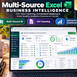 Multi-Source Excel Business Intelligence Dashboard, CSV Data Cleaning, Automated Mapping, Data Quality & Reconciliation