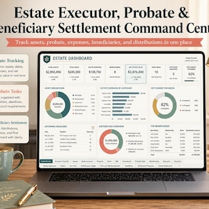 Estate Executor Spreadsheet | Probate Organizer | Beneficiary & Inheritance Tracker | Estate Settlement Planner | Excel Google Sheets