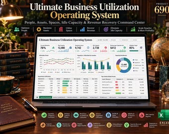 Business Utilization Excel Template | Workforce, Asset, Space Capacity Tracker (Digital Download)