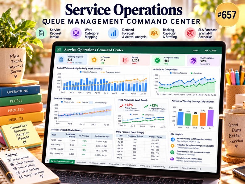 Service Operations Queue Management Excel Template | Backlog Tracker ...