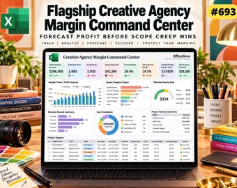 Creative Agency Margin Command Center | Fixed-Fee Profit Tracker (Excel Template)