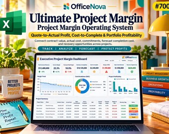Project Margin Excel Template | Job Costing, Cost to Complete, Profit Forecast & Portfolio Dashboard