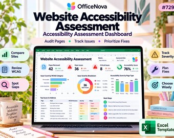 Excel-mall för granskning av webbplatsens tillgänglighet | WCAG 2.2 Checklista, tangentbordstestning (digital nedladdning)