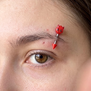 Red flame Piercing Jewelry in Red Titanium Steel