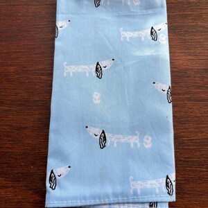 Fun Dog Patterned Handkerchief,Cute Gift for Pet Owners,Light Blue Cotton,Perfect Gift for Dog Lovers,Cartoon Dog Print Cotton Handkerchief