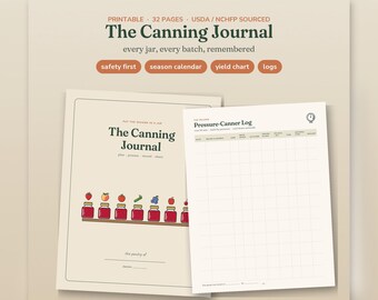 Canning Journal Printable, Preserving Planner PDF, Canning Log, Batch Log, Pantry Inventory, USDA Altitude Chart, Homestead Gift, Letter A4
