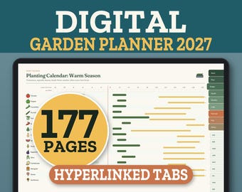 Digital Garden Planner 2027, Tablet Garden Journal, Hyperlinked Vegetable Planner, Planting Calendar, 78 Stickers, Printable Too