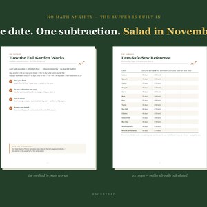 Fall Garden Planner Printable PDF, Autumn Planting Calendar, Last Frost Countdown, Fall Sowing Schedule, Harvest Log, US Letter A4 Download image 2