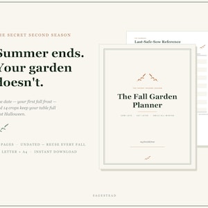 Fall Garden Planner Printable PDF, Autumn Planting Calendar, Last Frost Countdown, Fall Sowing Schedule, Harvest Log, US Letter A4 Download