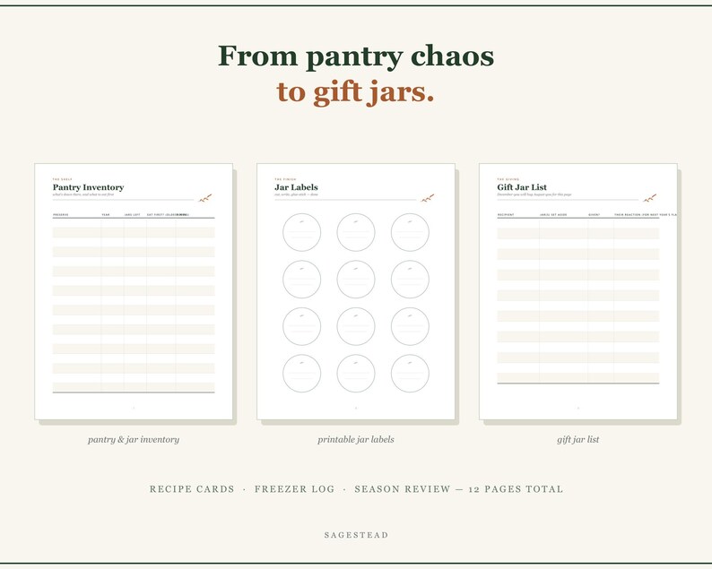 Canning Planner Printable PDF, Preserving Journal, Batch Log, Pantry Inventory, Jar Labels, Altitude Chart, Water Bath Pressure, Letter A4 image 3