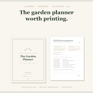 Printable Garden Planner PDF, Fall Garden Journal, Seed Starting Log, Crop Rotation Chart, Harvest Tracker, Undated, US Letter A4