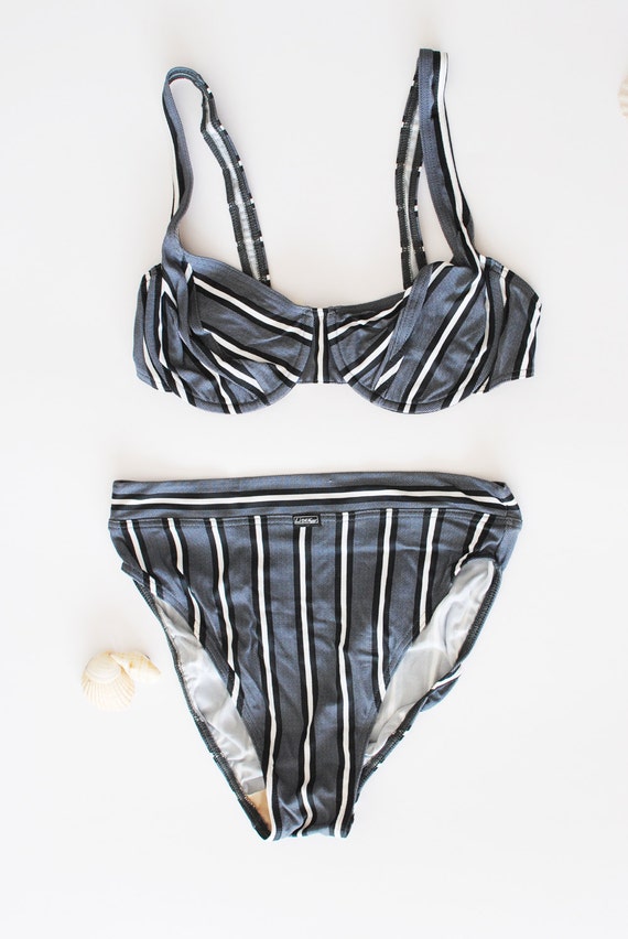 Items similar to High Cut Bikini // 90s Two Piece Swimsuit // Underwire ...