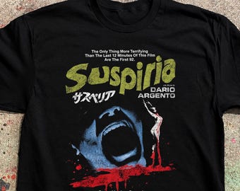 Camiseta de Suspiria, camiseta de la película de Dario Argento, camiseta de terror italiana de los 70, camiseta gráfica de cine de culto Giallo, ropa de terror de estilo vintage