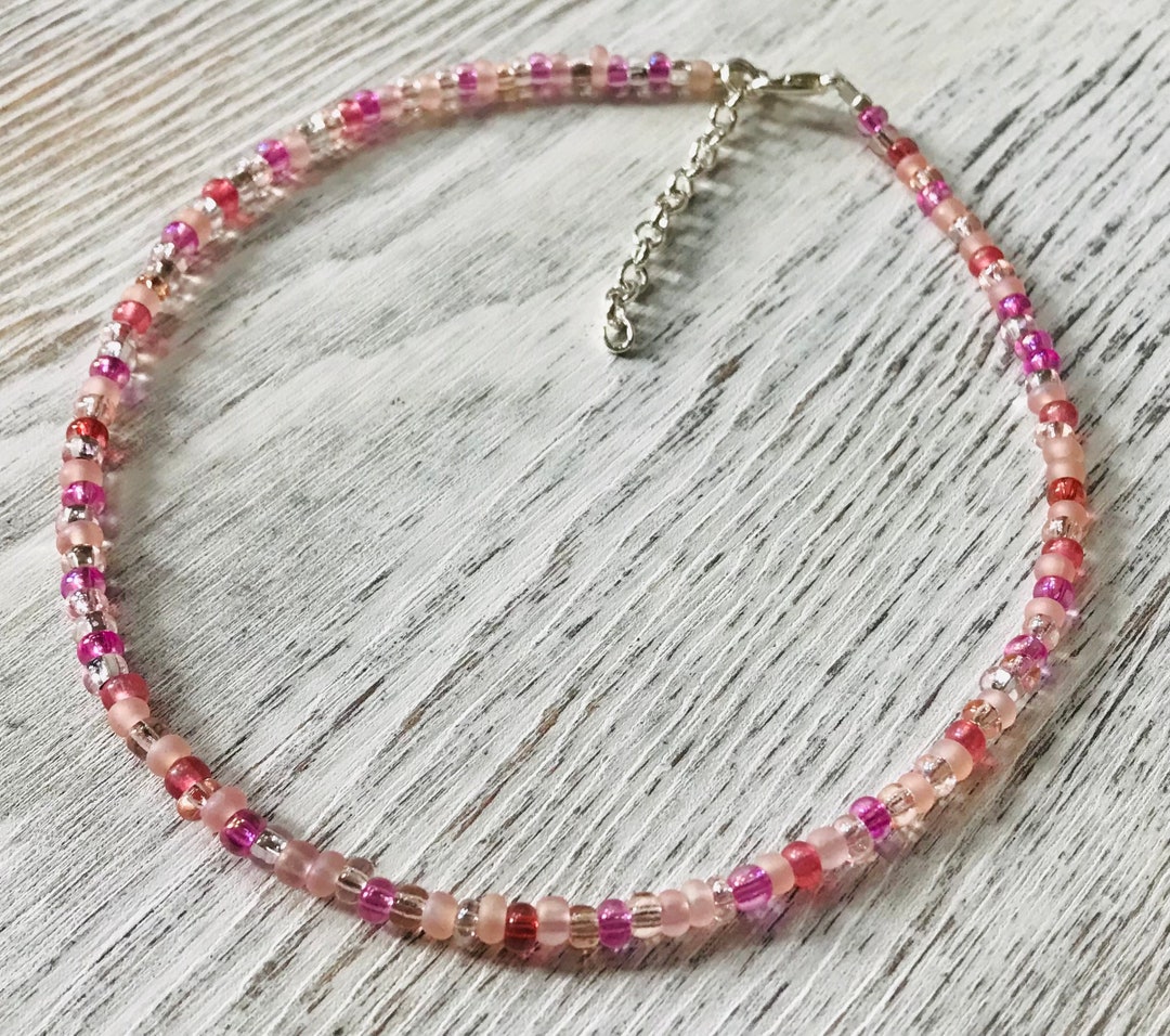 Pink Beaded Starfish Choker
