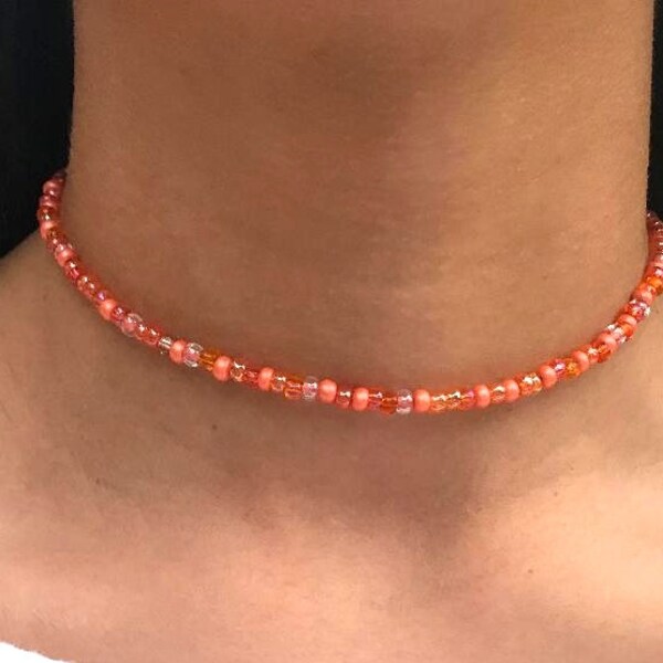 Orange Clay Beaded Choker main image 1
