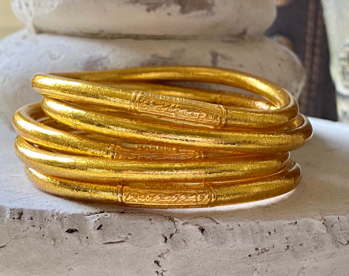 Buddha Bangles 24k gold thai temple bangles mantra love and Etsy