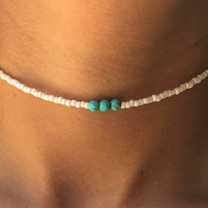 Beaded Chokers, Turquoise Beaded Choker, Trendy Jewelry, Beach Vibe, Choker, Bohemian Jewelry, Beach Jewelry, Beaded Choker Necklace