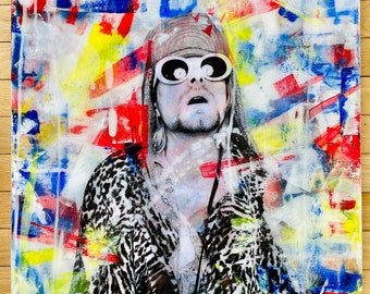 Nirvana Kurt Cobain 90s Rock Grunge Alternative Vintage 27 Club Music Song Guitar Pop Art Portraits Wall Art Gift