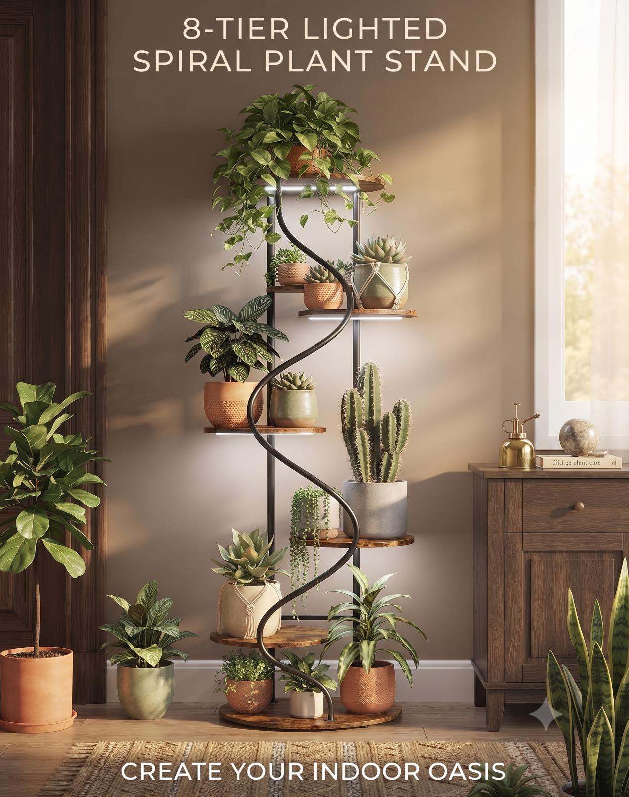 Tall metal plant stand