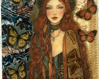 Lizzie,slow stitch,fabric,collage,applique,embroidery,junk journal,book,patch,kit