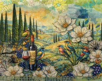 Breathe,slow stitch,fabric,collage,applique,embroidery,junk journal,book,patch,kit