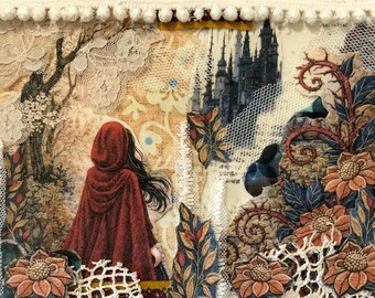 Fable,slow stitch,fabric,collage,applique,embroidery,junk journal,book,patch,kit