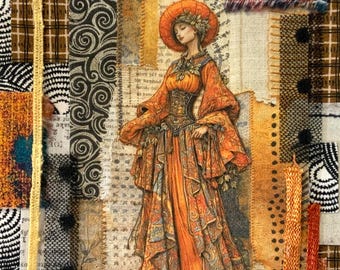 Trina,slow stitch,fabric,collage,applique,embroidery,junk journal,book,patch,kit