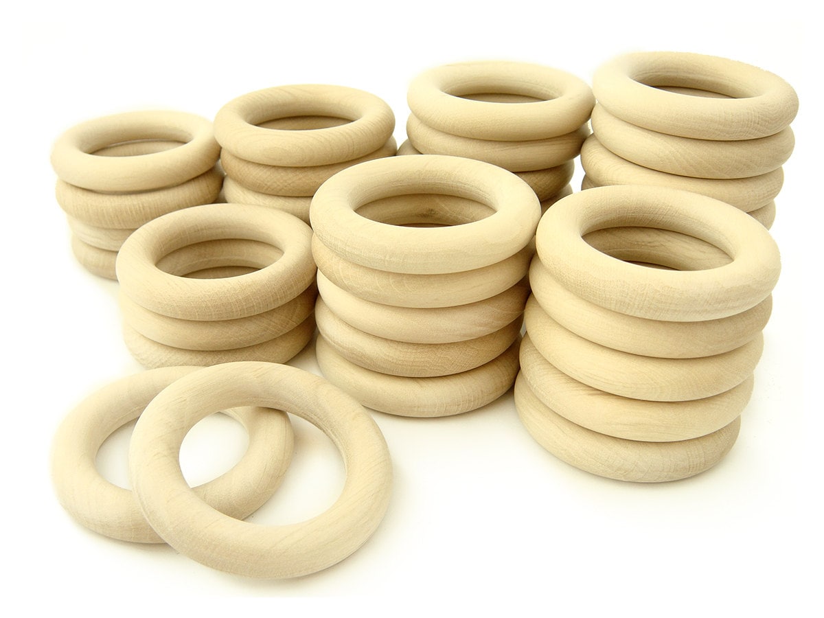 10 Small Wooden Rings for Play Gym and Toys, Macrame Hanger, 48mm Wooden  Ring, Sustainable Organic Wood Rings for Crafts, Rattles 