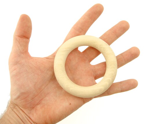 3 1//7/" 5 pcs Organic Teething Rings Natural Wooden Teethers Medium size 80mm