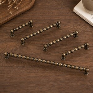 Antique Brass Cabinet Handles, Luxury Hammered Cupboard Pulls, Elegant Vintage Drawer Knobs, Custom Engraved Minimalist Furniture Hardware