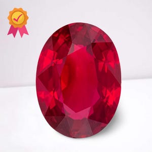 Rubí ovalado, piedra natal de julio, piedra suelta facetada, pieza central para anillo de compromiso, material para joyería.
