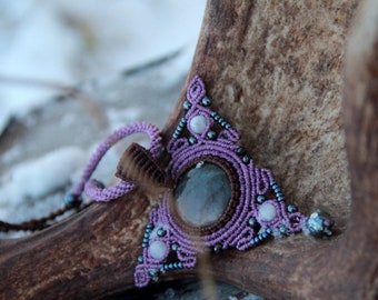 Mandala angel with rainbow labradorite