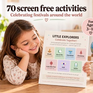 Kit d'activités multiculturelles pour enfants | Diwali, Aïd, Hanoukka, Noël, Nouvel An lunaire, Holi, Pâques | PDF à imprimer, 3-10 ans