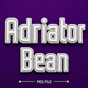 Adriator Bean Stitch Embroidery Font PES | Outline Monogram Font | Custom Letter Machine Embroidery Design | Initial Name Font