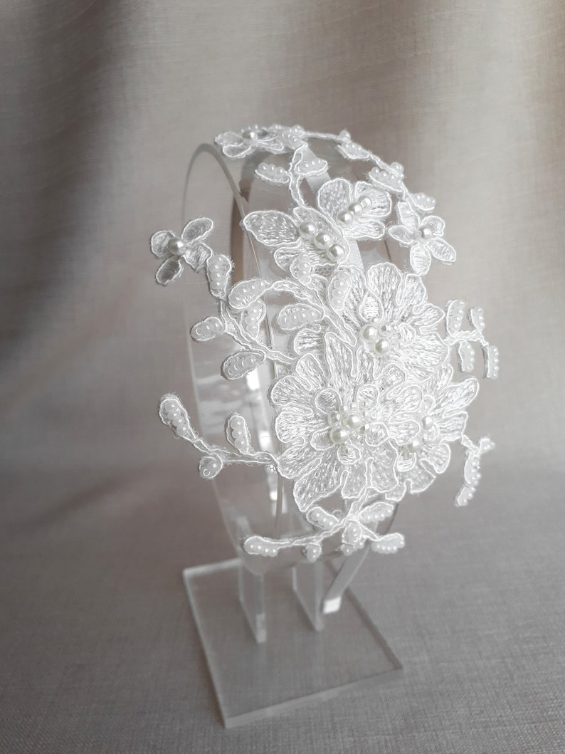 Bridal Hair Accessory Lace Side Tiara Wedding Hair Piece Etsy