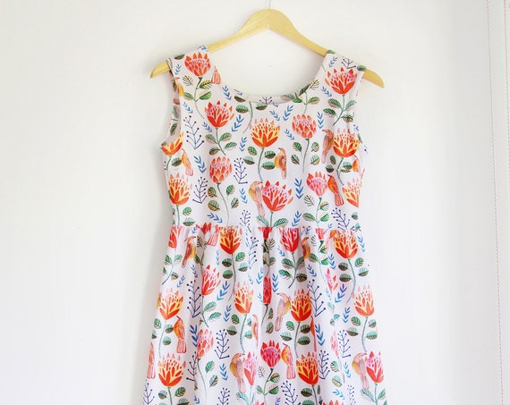 Protea Garden Dress in Organic Cotton Jersey.