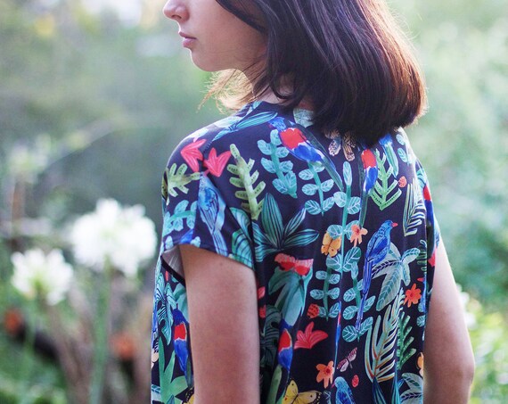 Rainforest Tee Dress with Pockets in Organic Cotton Jersey.