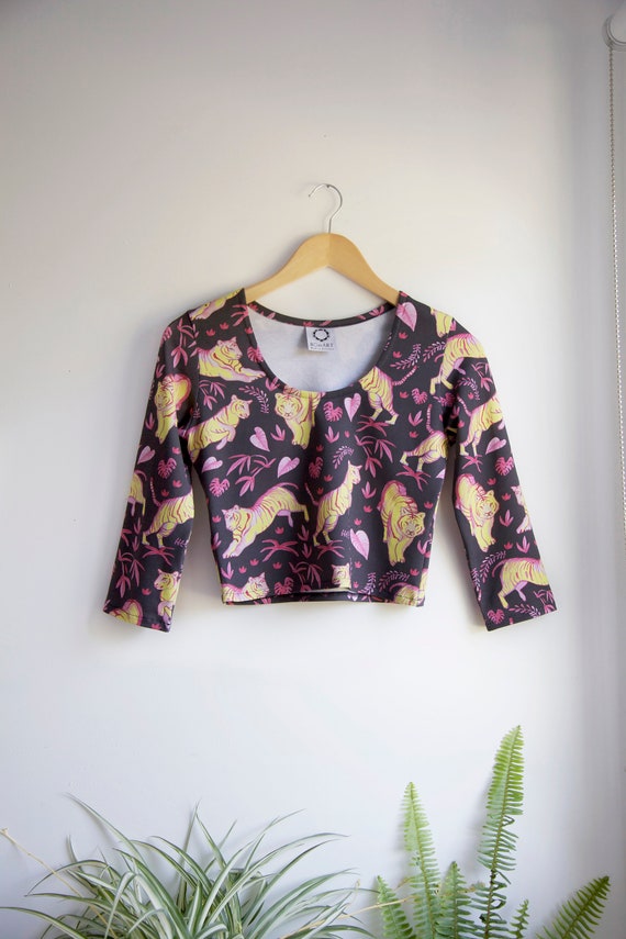 Jungle Tigers Top with Three Quarter Sleeves.