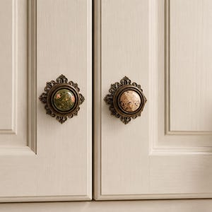 Antiker Schubladengriff aus Stein, dekorativer Schrankgriff aus Zinklegierung, einzigartiger Vintage-Möbelgriff für Kommode, Kleiderschrank, Küchenschrank