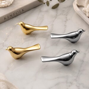 Unique Bird Cabinet Knob, Gold Zinc Alloy Drawer Pull, Vintage Wardrobe Handle, Cute Animal Dresser Knob, Decorative Hardware